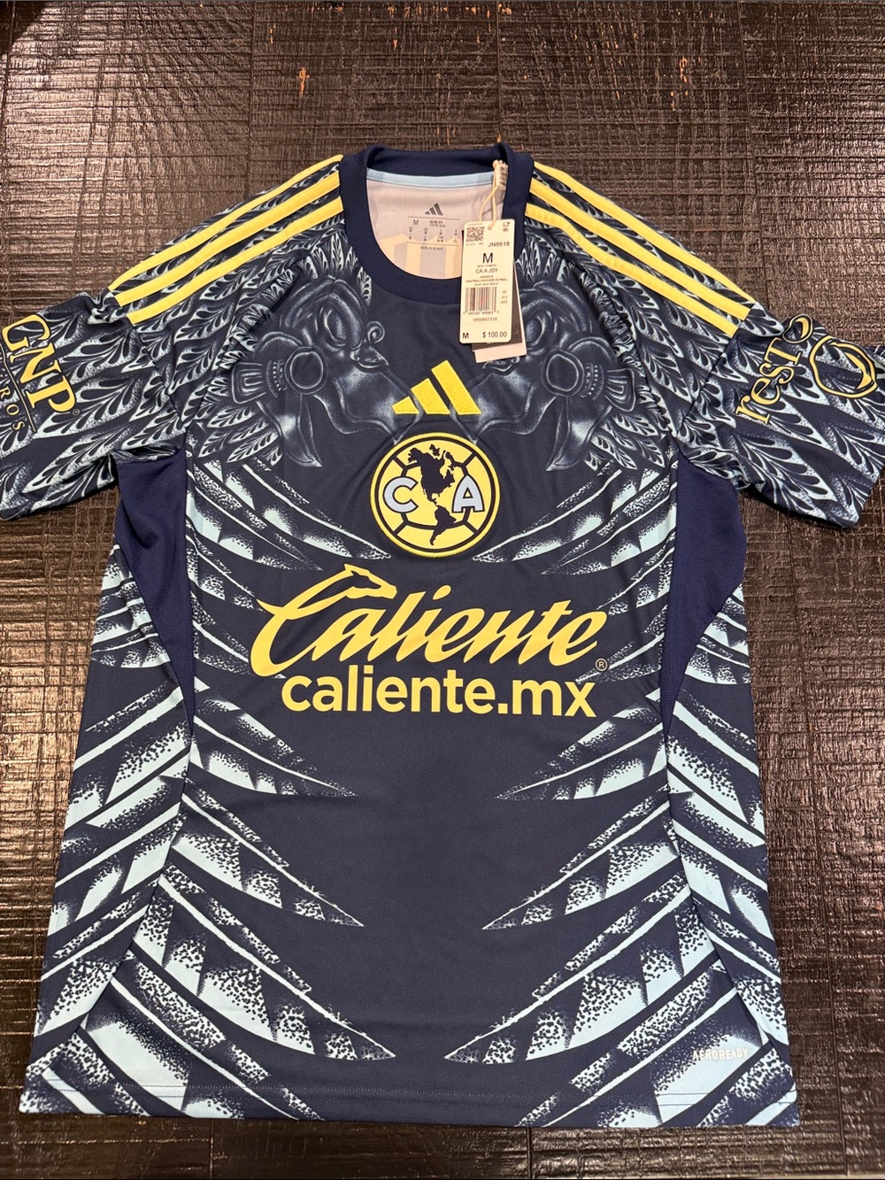 adidas Navy & Yellow Club América Graphic Soccer Jersey